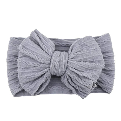 Newborn Solid Cable Baby Bow Headband for Child