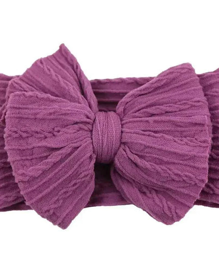 Newborn Solid Cable Baby Bow Headband for Child