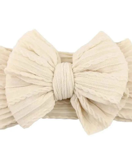 Newborn Solid Cable Baby Bow Headband for Child