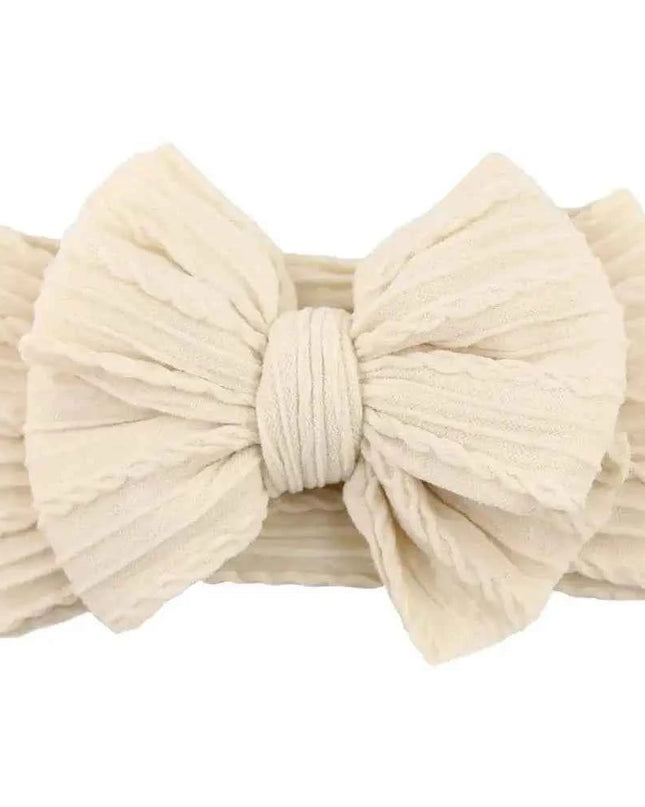 Newborn Solid Cable Baby Bow Headband for Child - Plush Fashion Shop #