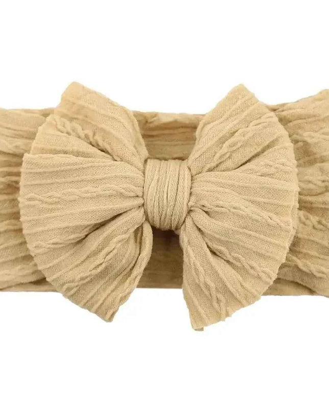 Newborn Solid Cable Baby Bow Headband for Child - Plush Fashion Shop #