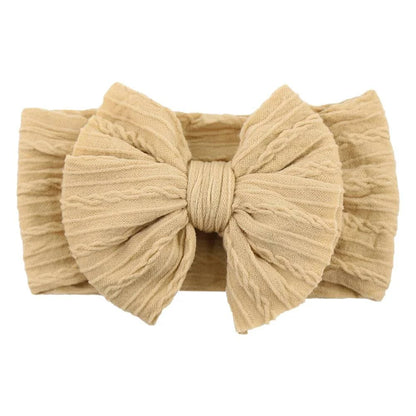 Newborn Solid Cable Baby Bow Headband for Child