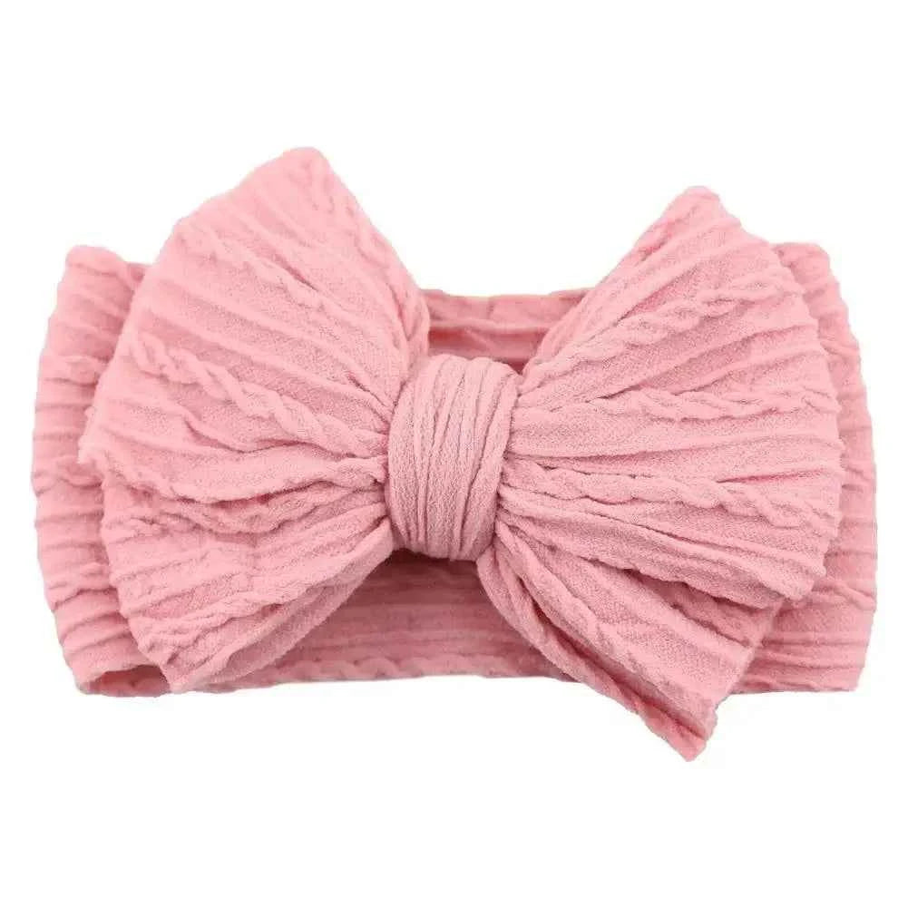 Newborn Solid Cable Baby Bow Headband for Child