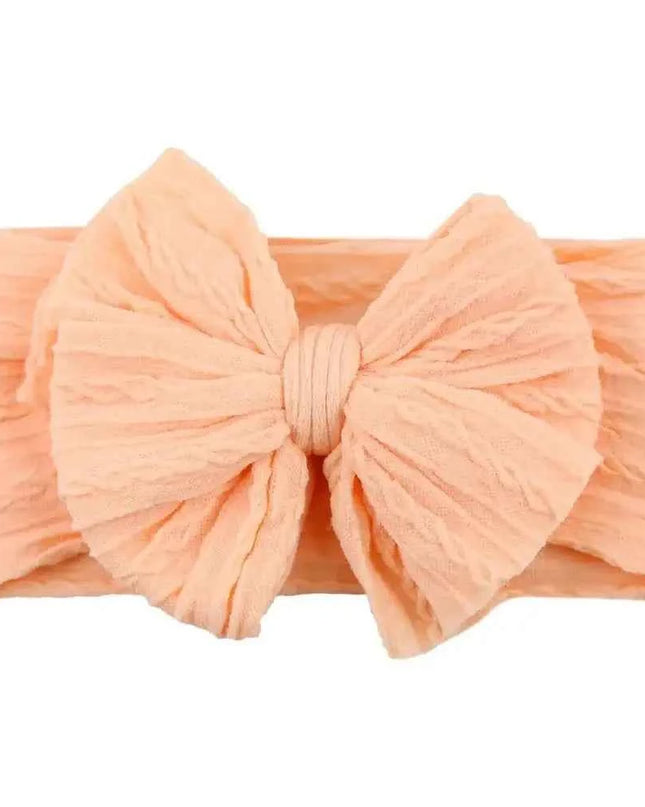 Newborn Solid Cable Baby Bow Headband for Child - Plush Fashion Shop #