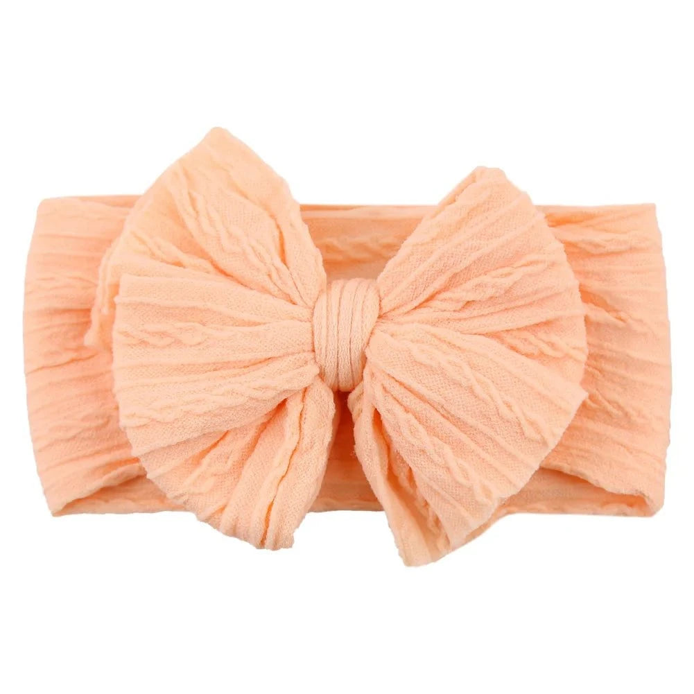 Newborn Solid Cable Baby Bow Headband for Child