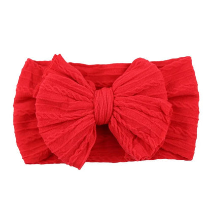 Newborn Solid Cable Baby Bow Headband for Child