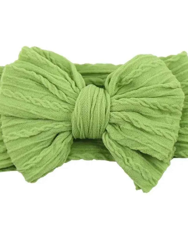 Newborn Solid Cable Baby Bow Headband for Child - Plush Fashion Shop #