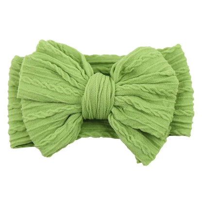 Newborn Solid Cable Baby Bow Headband for Child