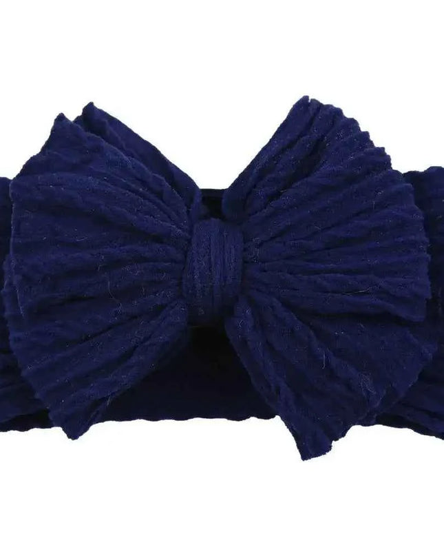 Newborn Solid Cable Baby Bow Headband for Child - Plush Fashion Shop #