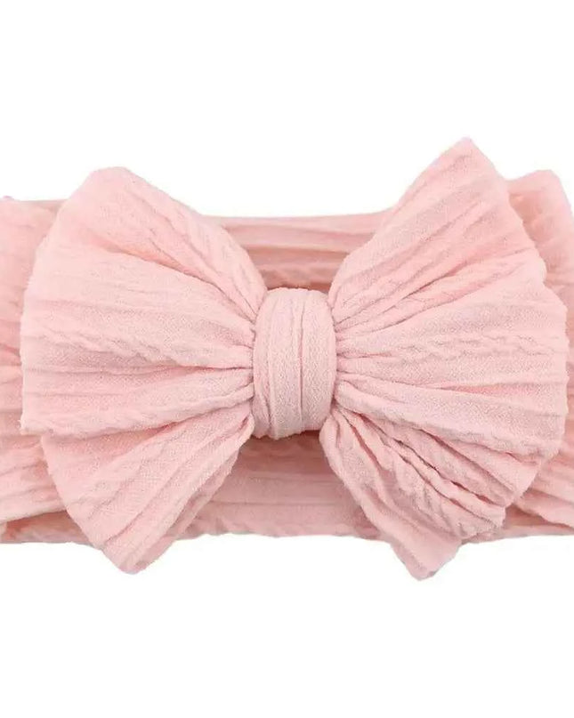 Newborn Solid Cable Baby Bow Headband for Child - Plush Fashion Shop #