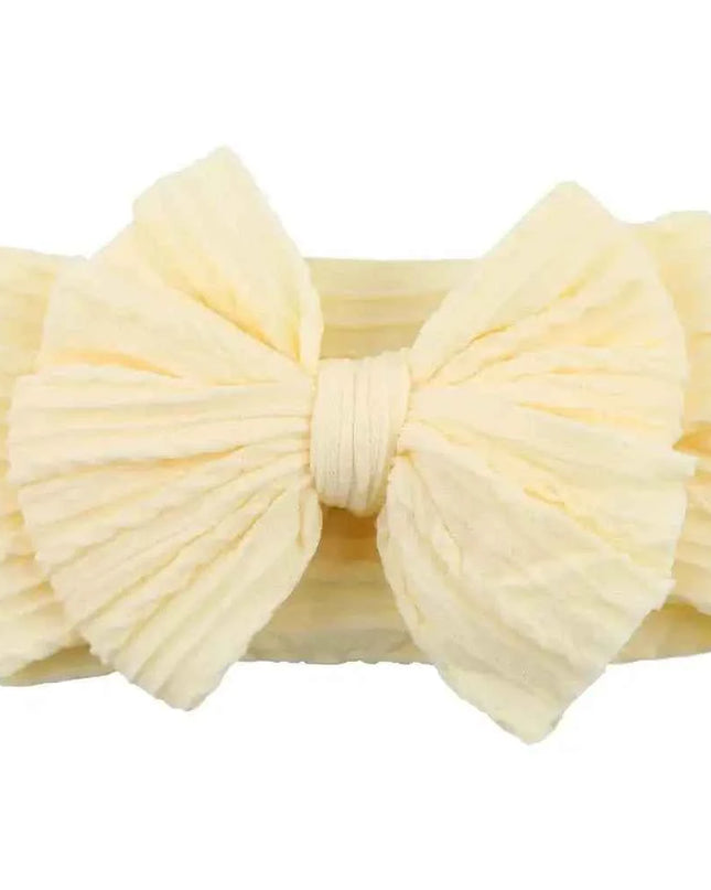 Newborn Solid Cable Baby Bow Headband for Child - Plush Fashion Shop #