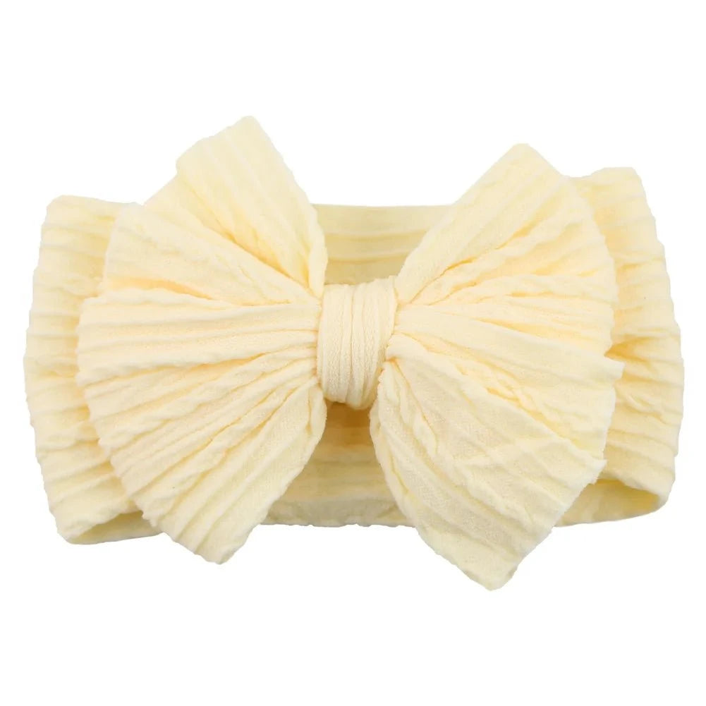 Newborn Solid Cable Baby Bow Headband for Child