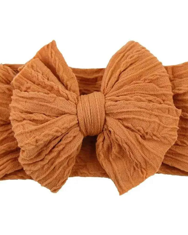 Newborn Solid Cable Baby Bow Headband for Child - Plush Fashion Shop #