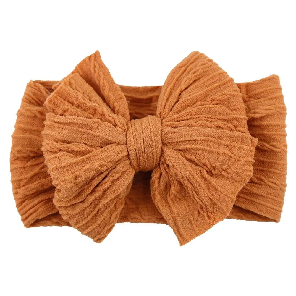 Newborn Solid Cable Baby Bow Headband for Child