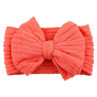 Newborn Solid Cable Baby Bow Headband for Child